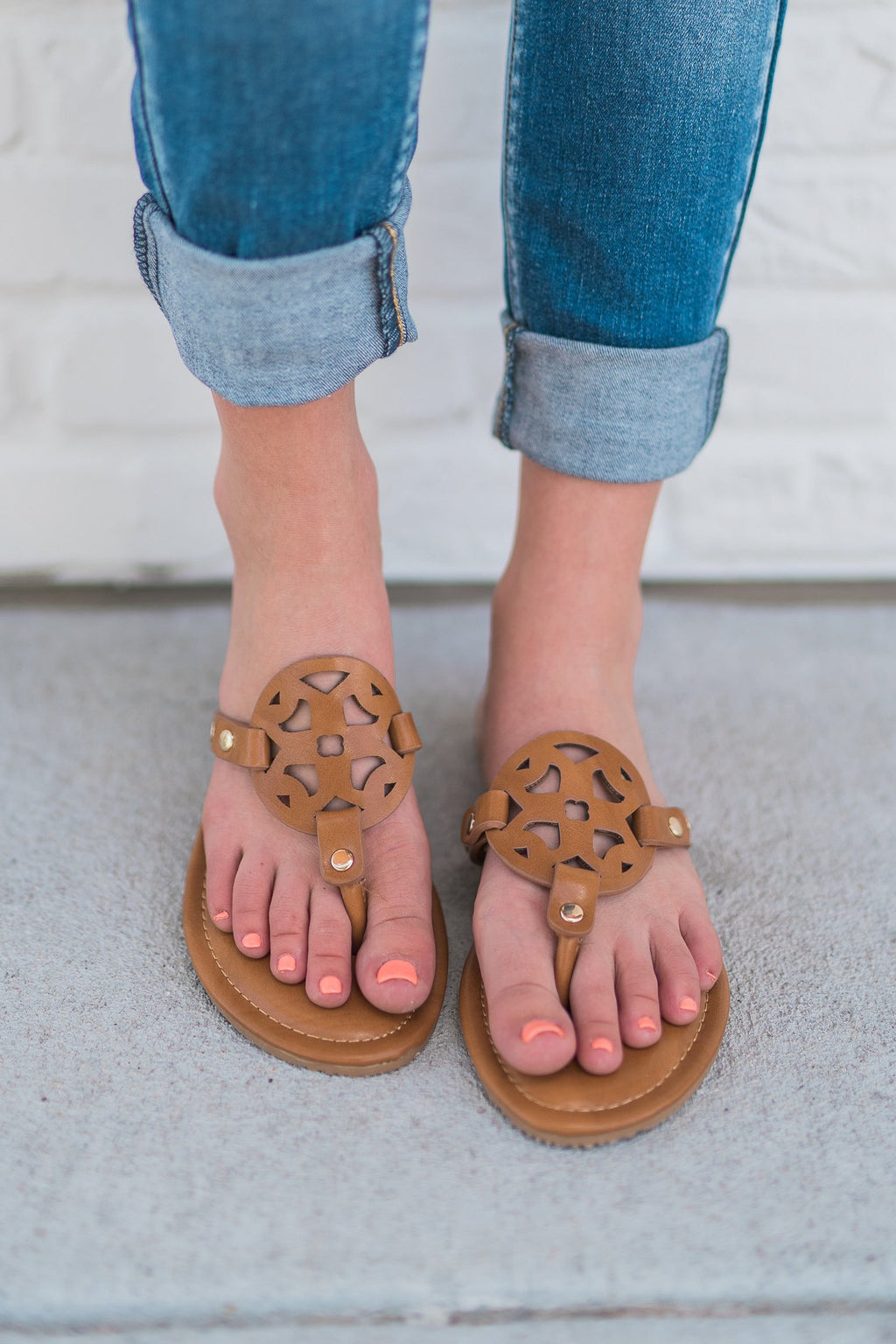 "Just For Ease" Flat Sandals (Tan)