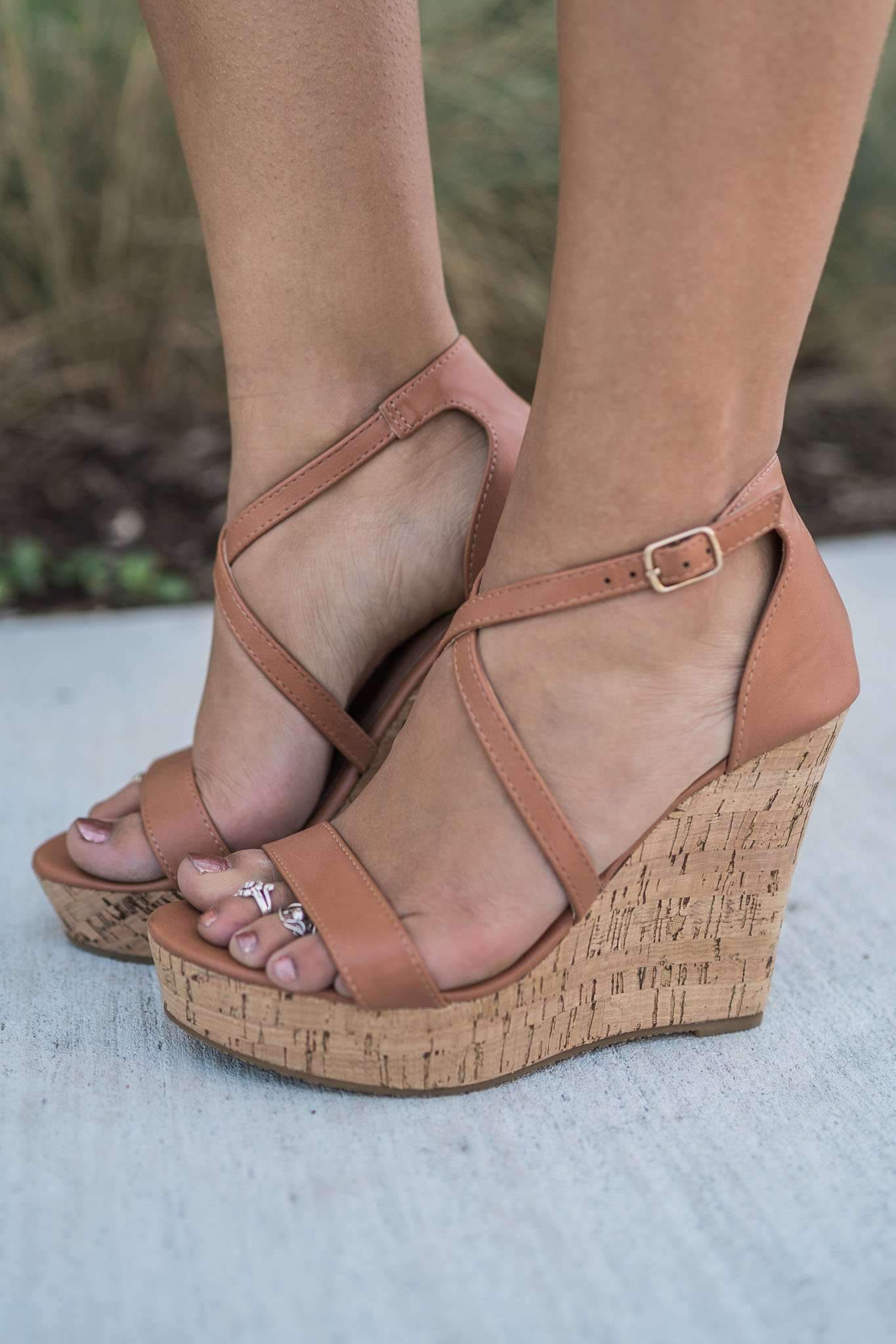 "Seize The Day" Platform Wedges (Cognac)
