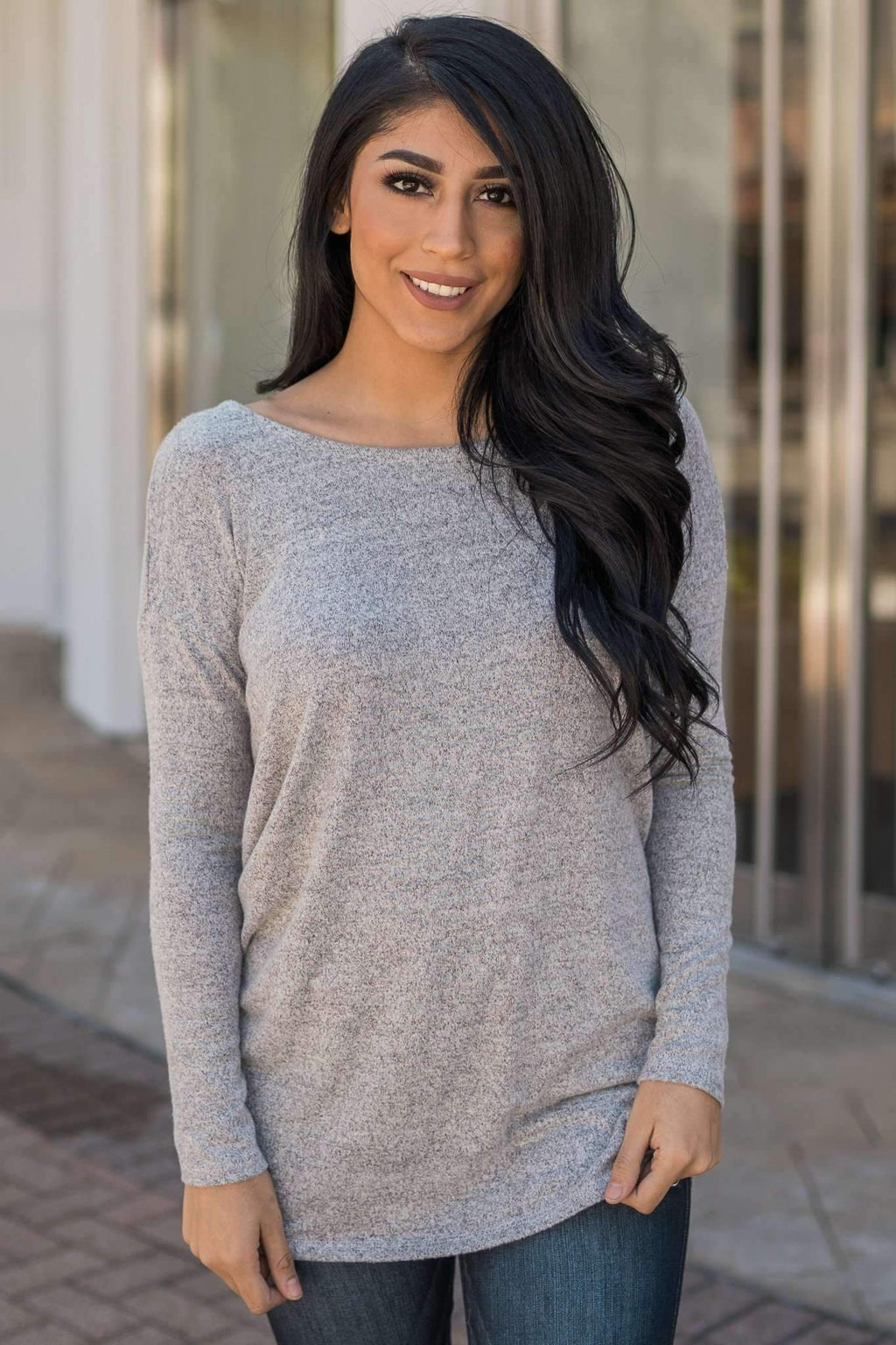 "Not So Cold" Knit Top (Grey)