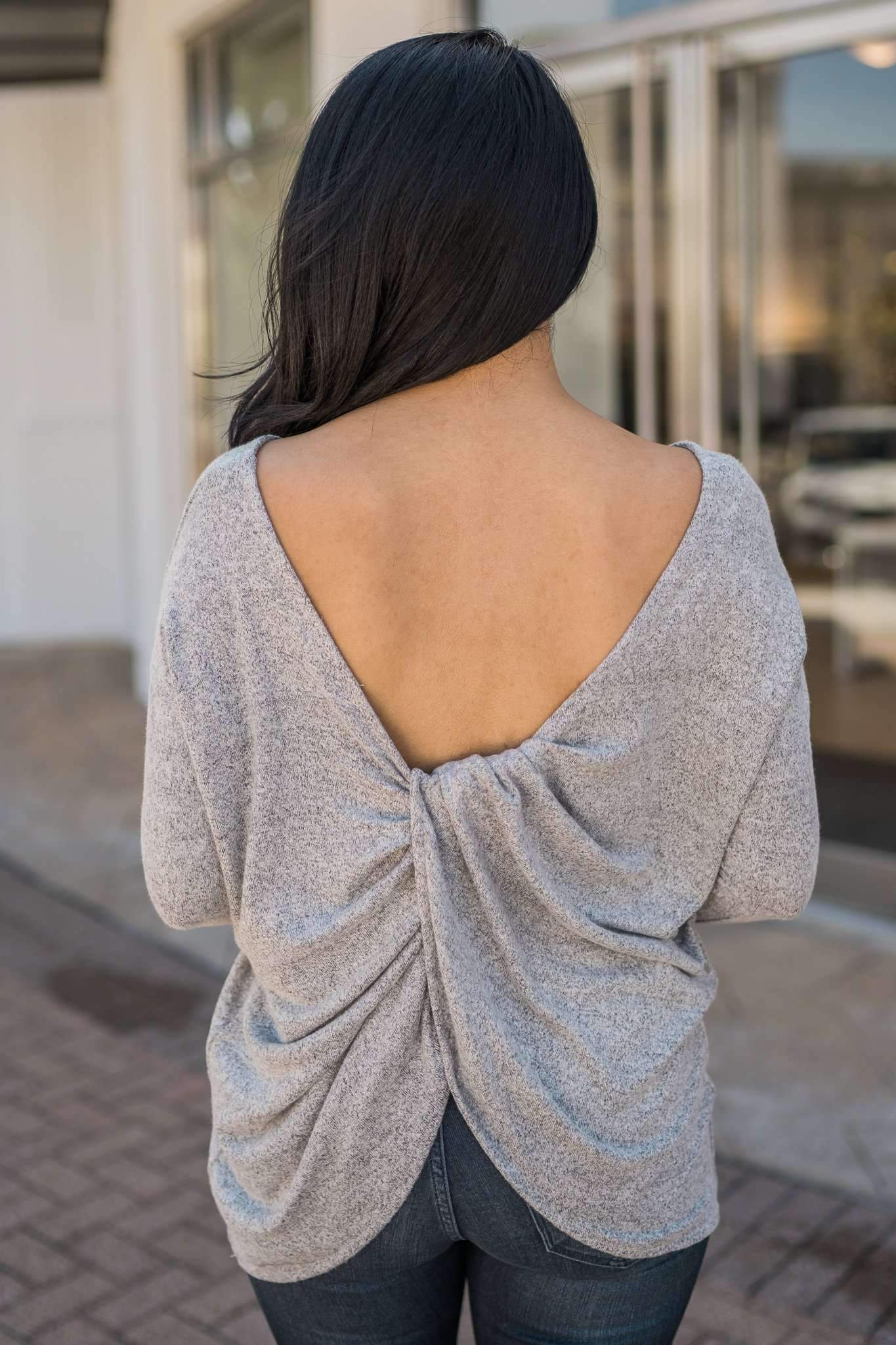 "Not So Cold" Knit Top (Grey)