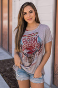 "Liberty Or Death" Knit Top (Grey)