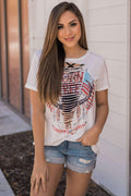 "Liberty Or Death" Knit Top (White)