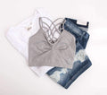 "The Spider Tease" Caged Bralette (Grey)