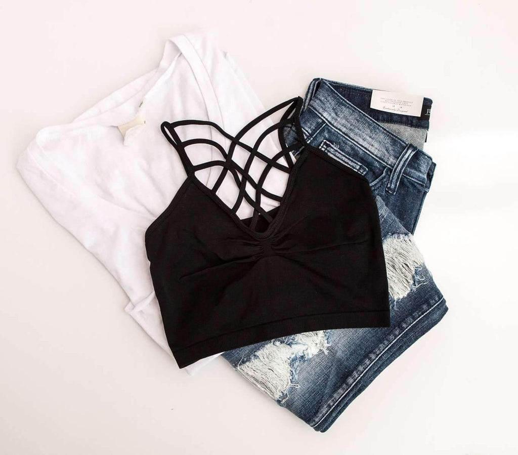 "The Spider Tease" Caged Bralette (Black)