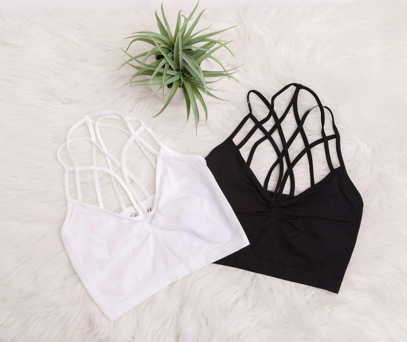 "Out Of Bounds" Strappy Bralette (White)