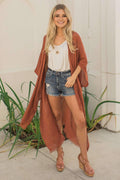 "All She Wrote" Kimono Wrap (Rust)