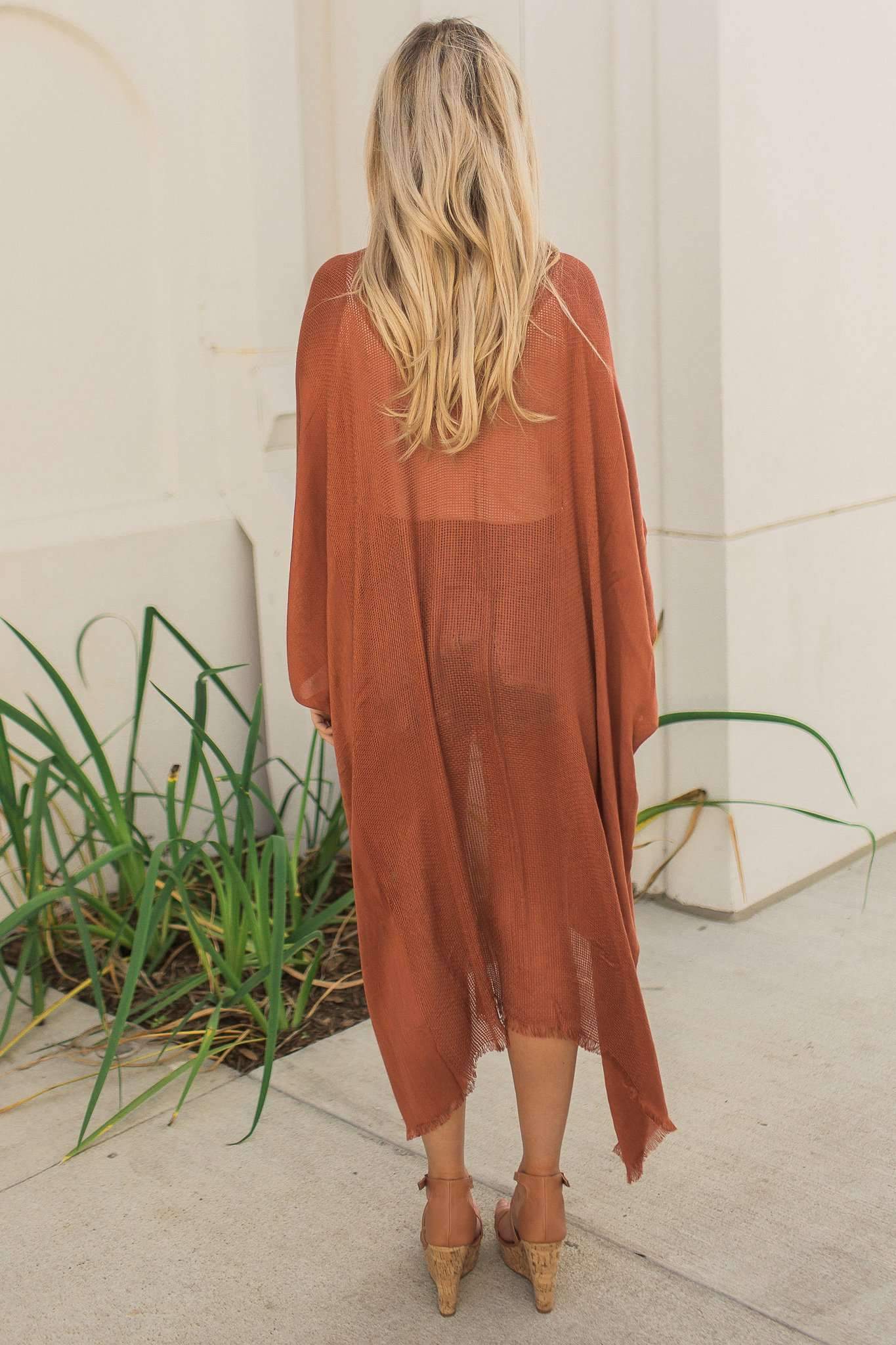 "All She Wrote" Kimono Wrap (Rust)