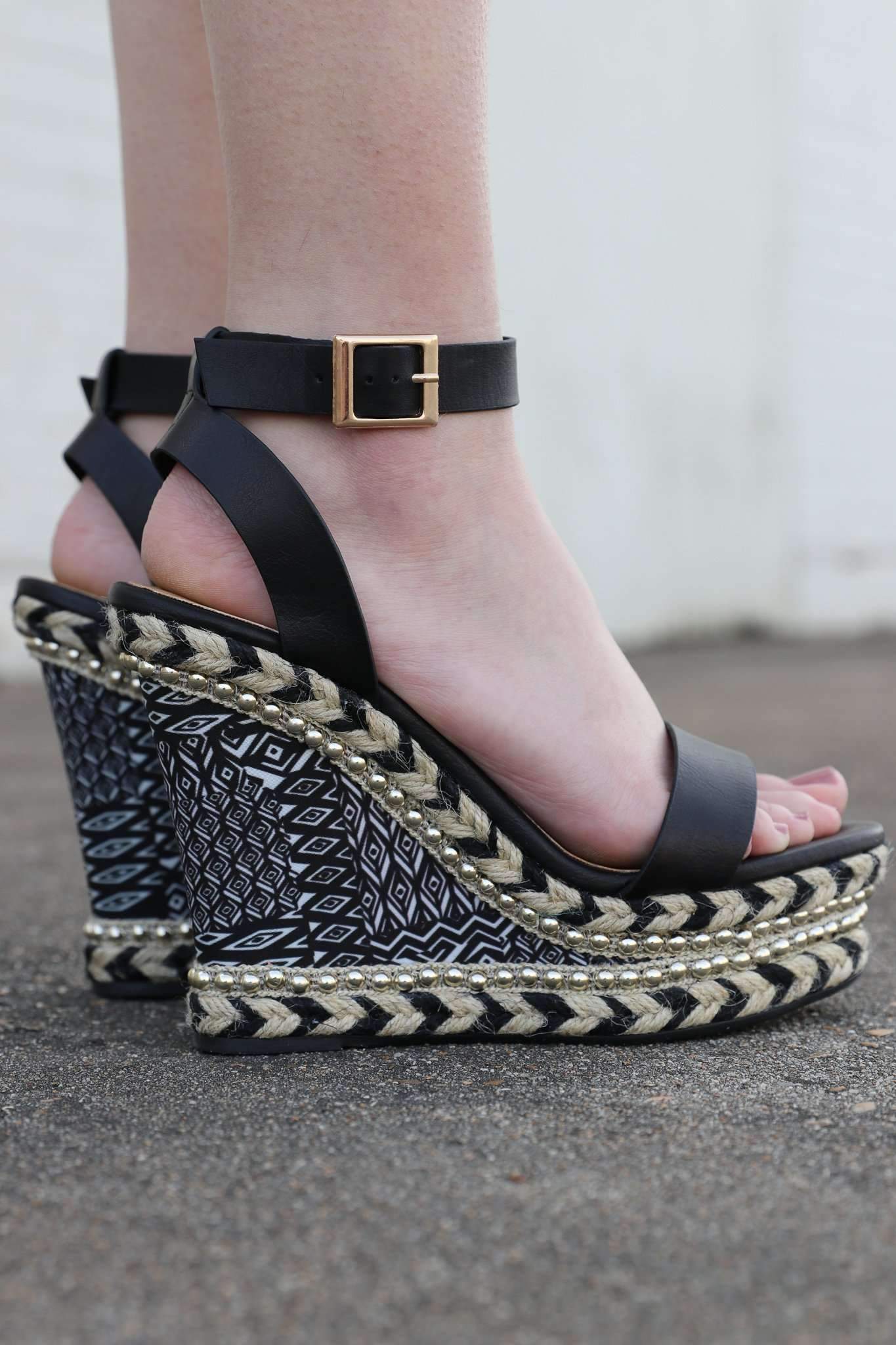 "All That Sass" Platform Wedges (Black)