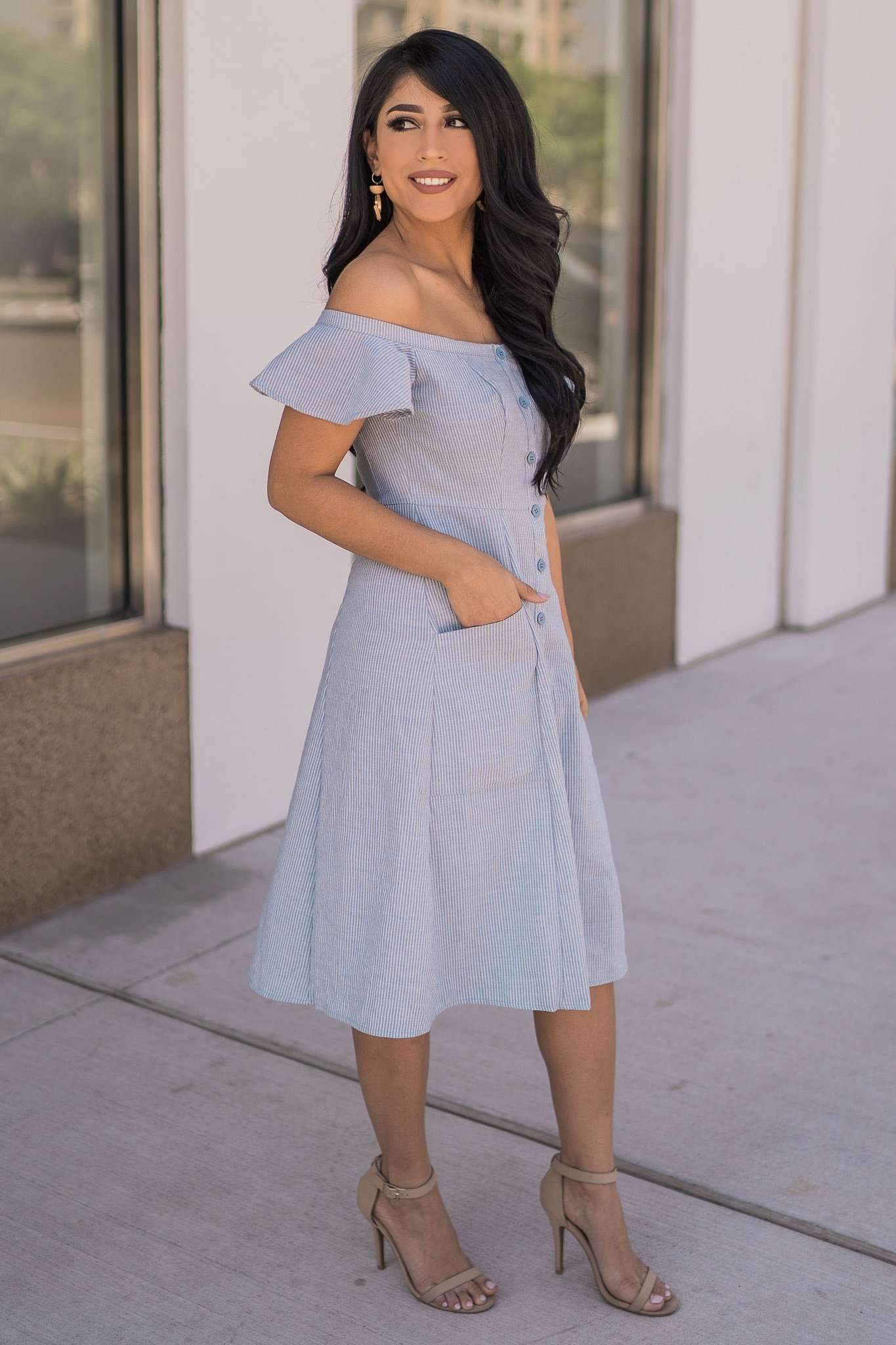 "Blessed By Beauty" Midi Dress (Blue)