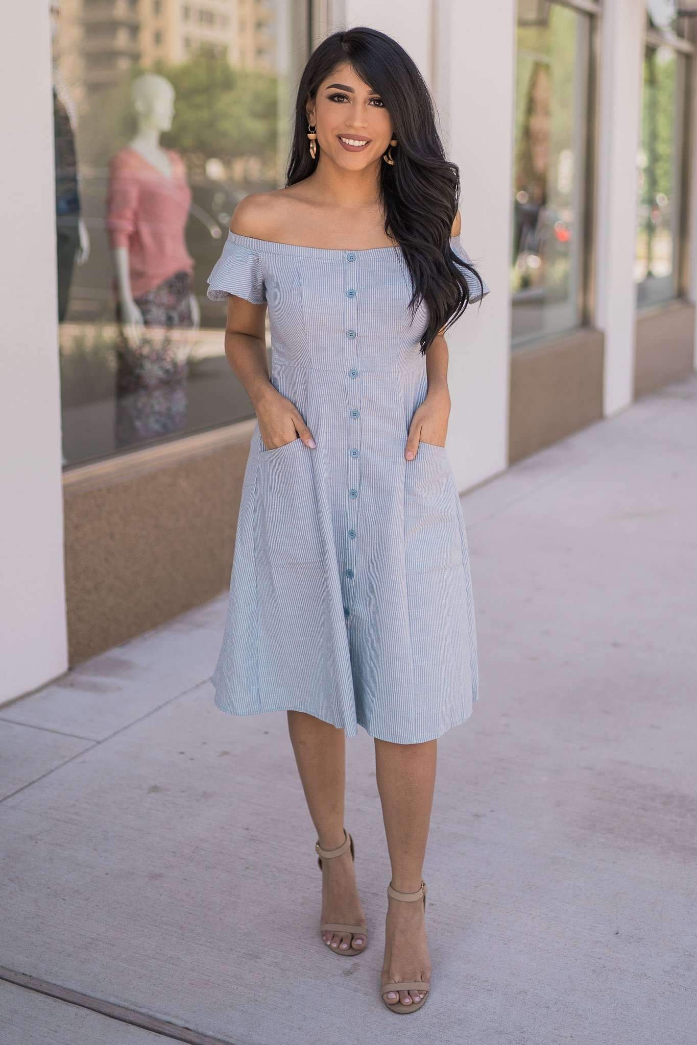 "Blessed By Beauty" Midi Dress (Blue)