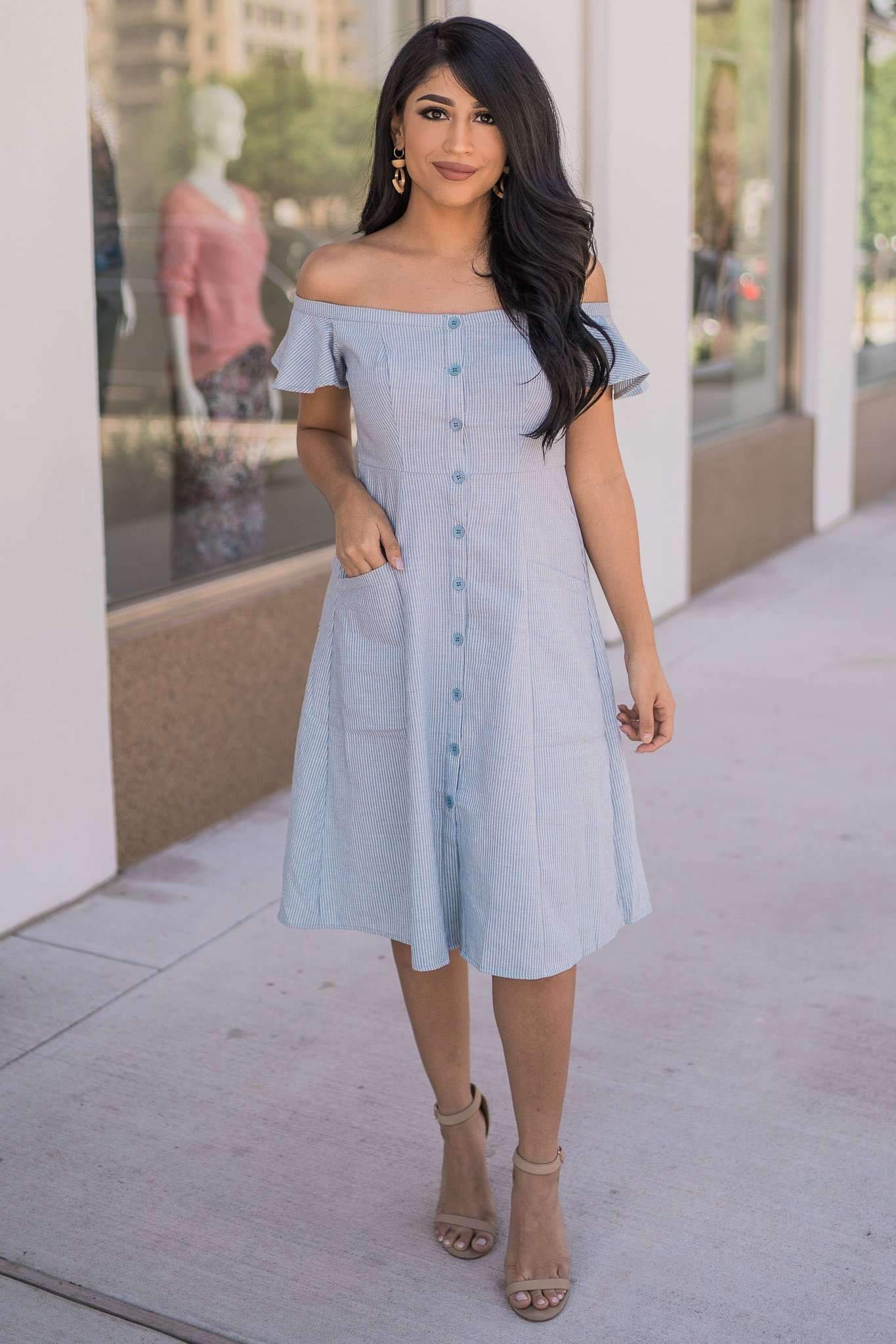 "Blessed By Beauty" Midi Dress (Blue)