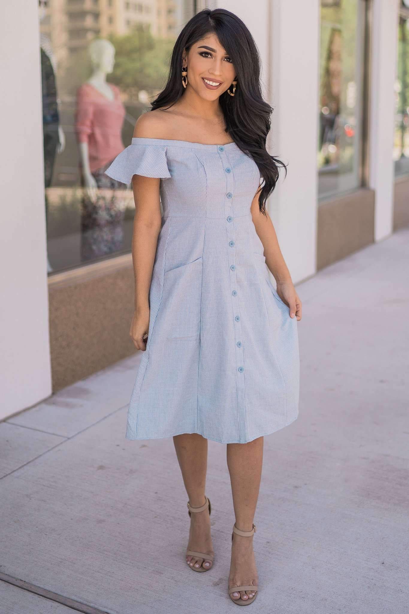 "Blessed By Beauty" Midi Dress (Blue)