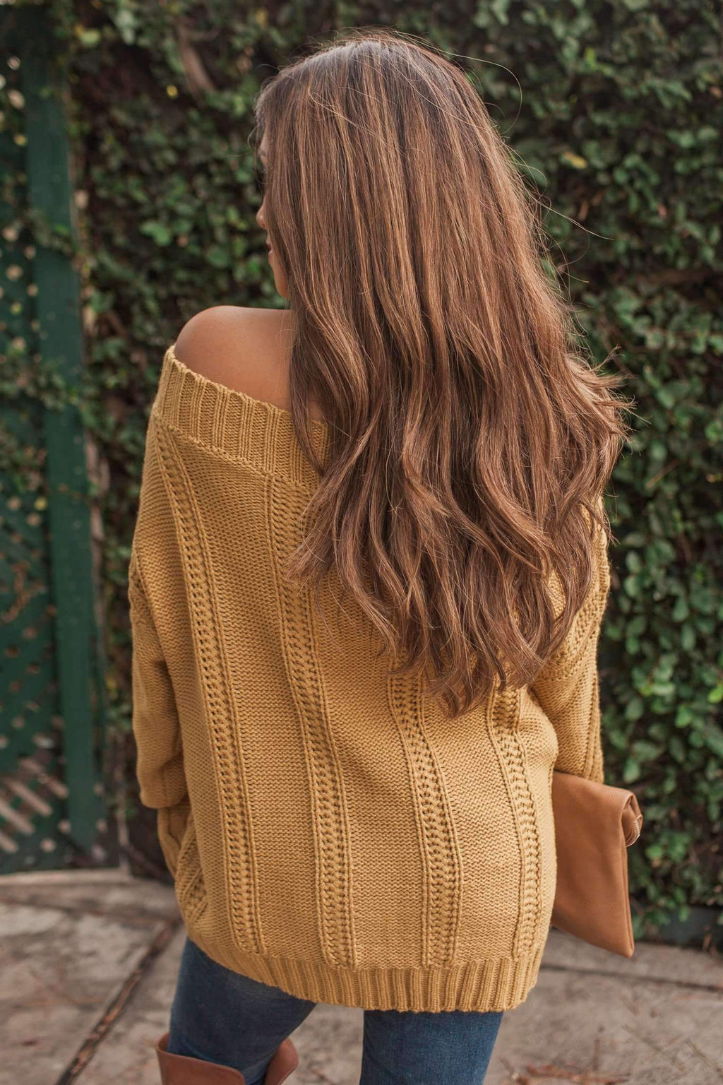 "Can't Forget You" Off Shoulder Sweater (Mustard)