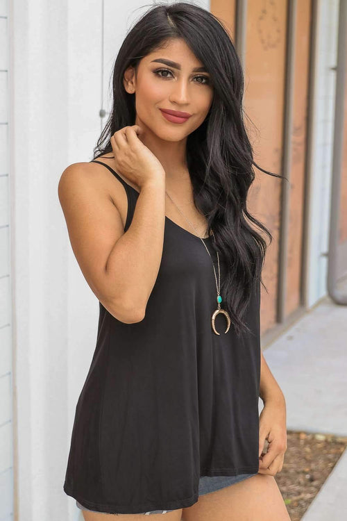 "Casual Chic Vibes" Tank Top (Black)