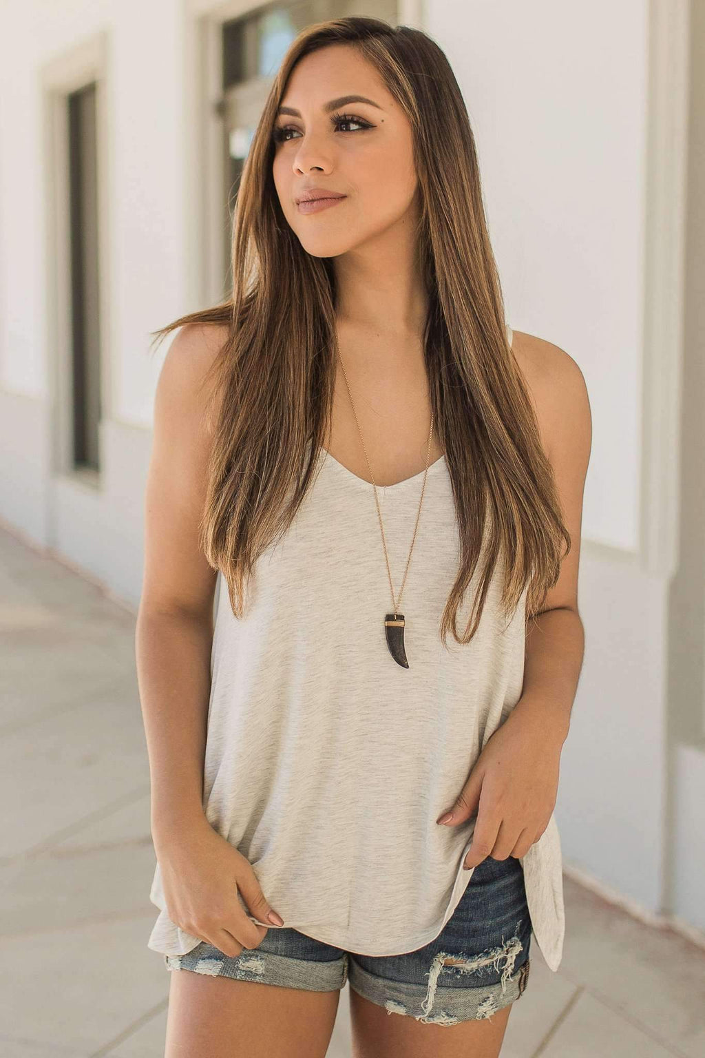 "Casual Chic Vibes" Tank Top (Light Grey)