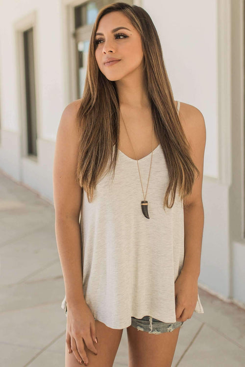 "Casual Chic Vibes" Tank Top (Light Grey)