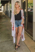 "Detailed In Floral" Kimono Wrap (Cream)
