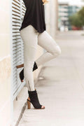 "Set The Trend" Moto Leggings (Light Grey)