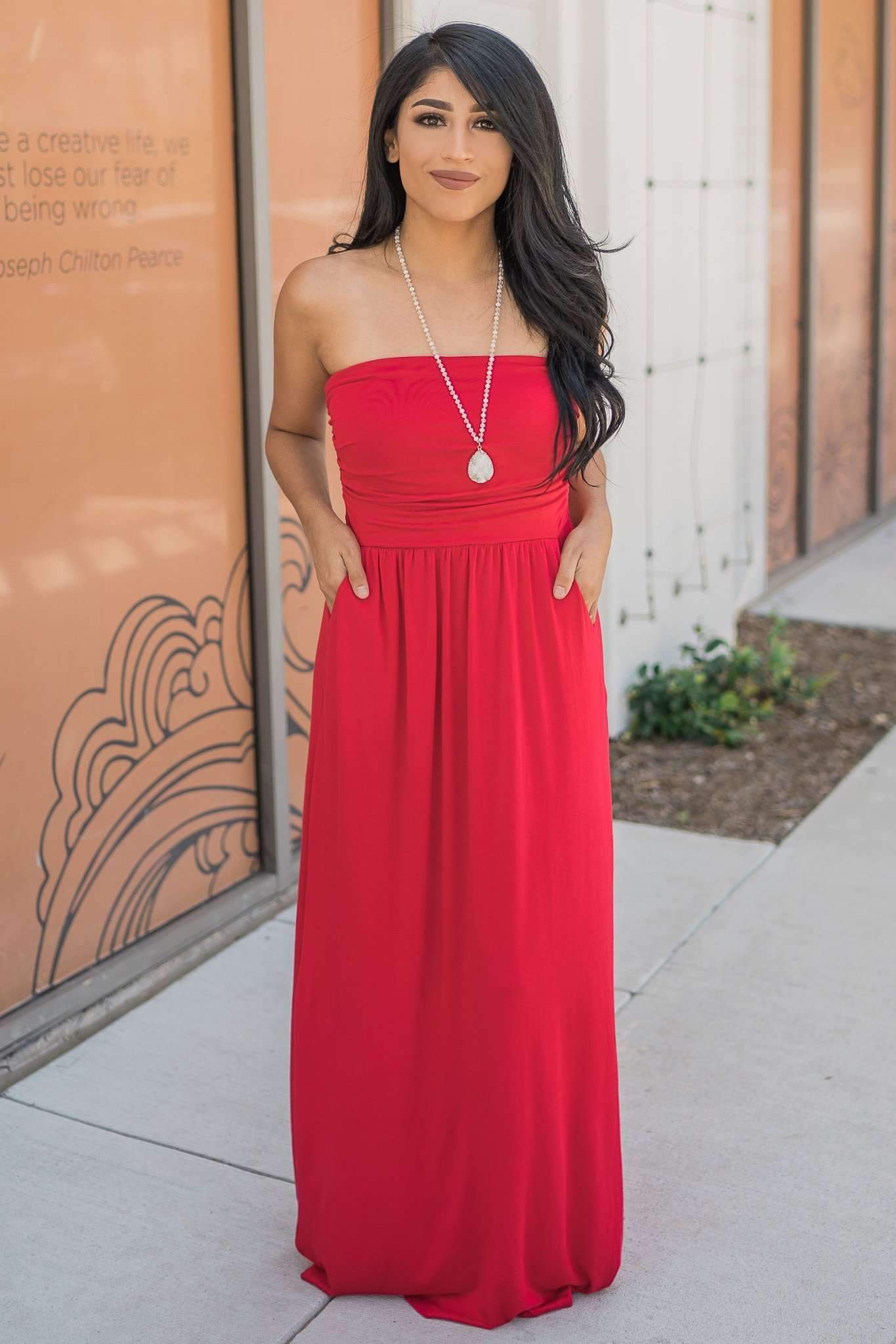 "Keep It Simple" Maxi Dress (Ruby)