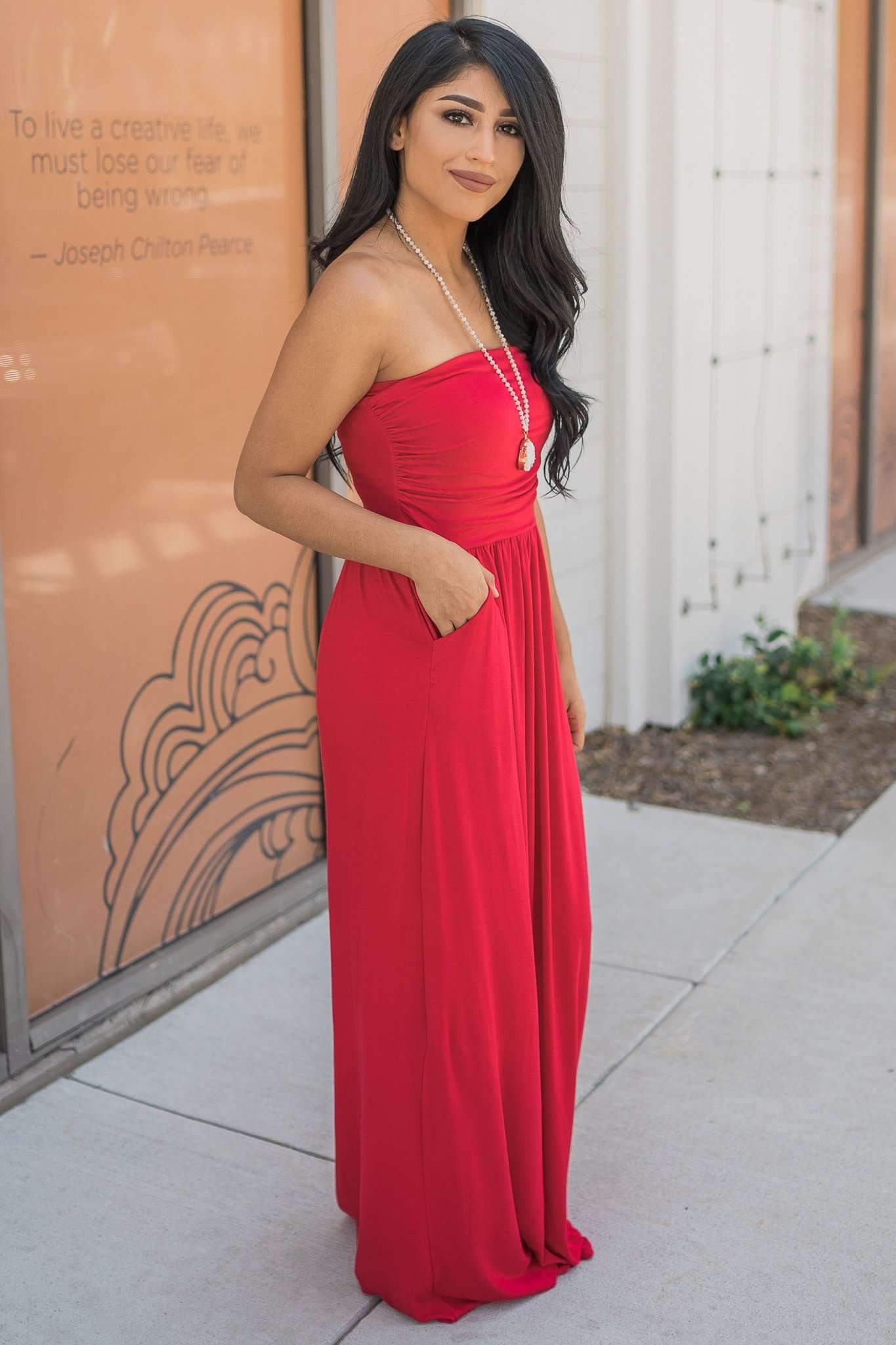"Keep It Simple" Maxi Dress (Ruby)