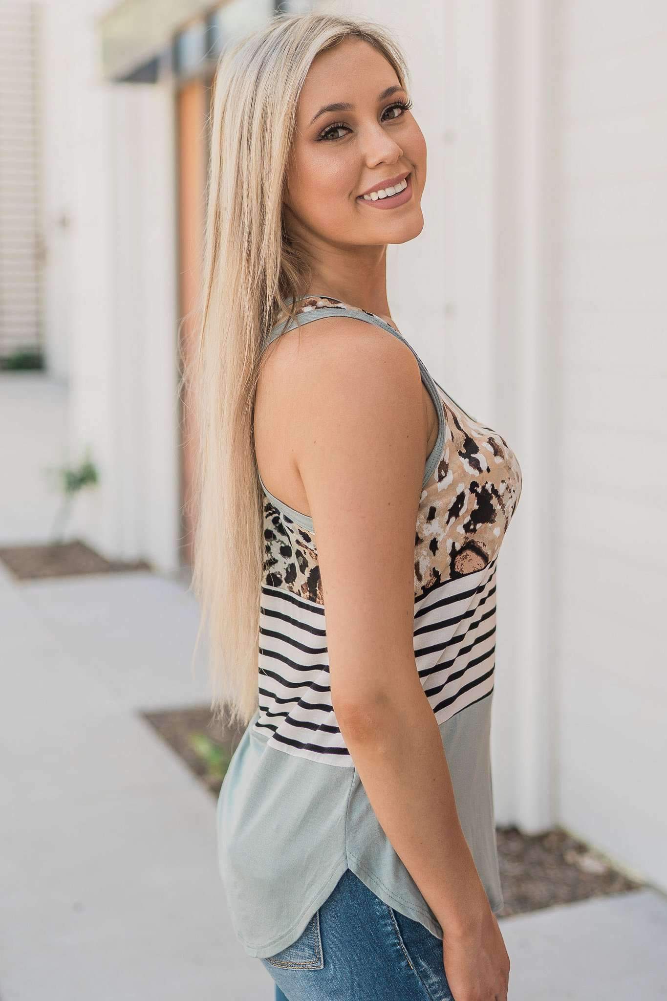 "Leopard & Stripes" Tank Top