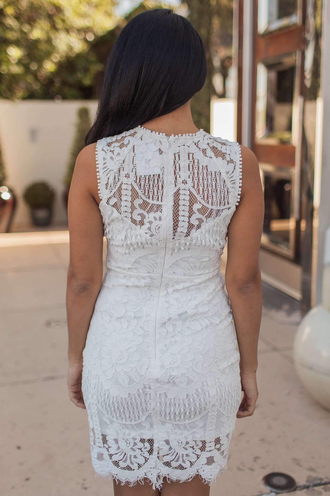 "Melt Your Heart" Crochet Dress (White)